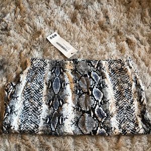 Snakeskin mini skirt